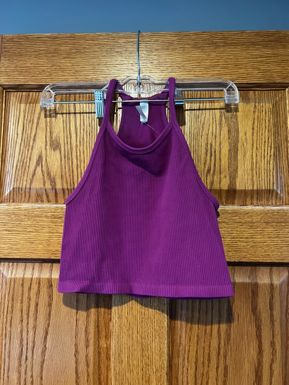 By Together Ribbed Racerback Crop Tank Top - Plum